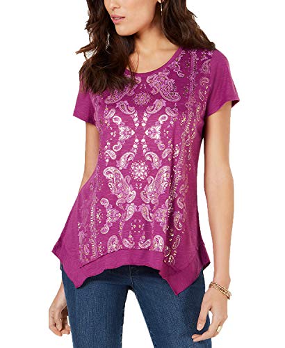 Graphic Handkerchief-Hem Top